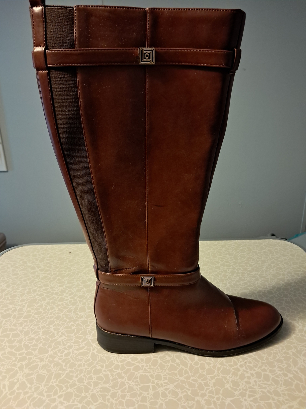Liz Claiborne Brown Leather Knee-High Riding Boots